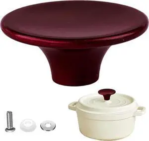 Stainless Steel Dutch Oven Lid Knob Replacement Handle - Compatible with Le Creuset, Also Fits Aldi, Lodge & Other Enameled Cast Iron Pots,Red Stainless Steel Dutch Oven Lid Knob Replacement Handle - Compatible with Le Creuset, Also Fits Aldi, Lodge & Other Enameled Cast Iron Pots,Red