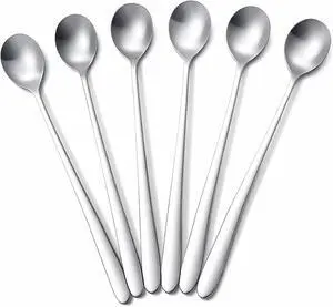 Long Spoons Set of 6, 6.9" Iced Tea Spoons with Long Handle for Stirring | Stainless Steel, Mirror Polish, for Coffee, Tea, Dessert, Milkshake, Sundae, Ice Cream Float, Yogurt, Bar Cocktail Mixing Long Spoons Set of 6, 6.9" Iced Tea Spoons with Long Handle for Stirring | Stainless Steel, Mirror Polish, for Coffee, Tea, Dessert, Milkshake, Sundae, Ice Cream Float, Yogurt, Bar Cocktail Mixing