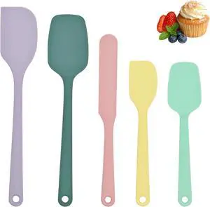 Silicone Spatula Set of 5, Food Grade Rubber Spatulas for Baking, Scraping, High Temperature Resistant, Safe BPA-Free, Nonstick Kitchen Tools for Cooking and Mixing Silicone Spatula Set of 5, Food Grade Rubber Spatulas for Baking, Scraping, High Temperature Resistant, Safe BPA-Free, Nonstick Kitchen Tools for Cooking and Mixing