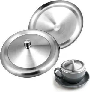 2 Pcs Stainless Steel Cup Cover, Home Round Tea and Coffee Mug, Cup Lids, Dust Cover Mug Lid, Universal Lid for Home, Office, Camping (Silver, 10.2cm/4 Inch) 2 Pcs Stainless Steel Cup Cover, Home Round Tea and Coffee Mug, Cup Lids, Dust Cover Mug Lid, Universal Lid for Home, Office, Camping (Silver, 10.2cm/4 Inch)