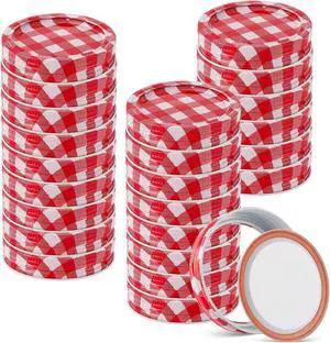 48pcs/24Set Regular Mouth Canning Lids Bands Split-Type for Mason Jar | Canning Lids (red and white) 48pcs/24Set Regular Mouth Canning Lids Bands Split-Type for Mason Jar | Canning Lids (red and white)