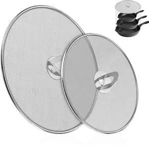 2-Pack Splatter Screens for Frying Pan - Stainless Steel Grease Splatter Guard with Foldable Knob, Ultra-Fine Mesh, Rust-Free (10" & 13") - No Oil Mess, No Burns,Ultra Fine Mesh 2-Pack Splatter Screens for Frying Pan - Stainless Steel Grease Splatter Guard with Foldable Knob, Ultra-Fine Mesh, Rust-Free (10" & 13") - No Oil Mess, No Burns,Ultra Fine Mesh