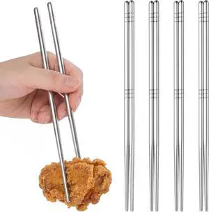 Stainless Steel Chopsticks, 5 Pairs Silver Reusable Chopsticks Metal Cooking Chopstick Lightweight Non-slip Hollow Chop Sticks for Home Kitchen Travel, Dishwasher Safe Stainless Steel Chopsticks, 5 Pairs Silver Reusable Chopsticks Metal Cooking Chopstick Lightweight Non-slip Hollow Chop Sticks for Home Kitchen Travel, Dishwasher Safe