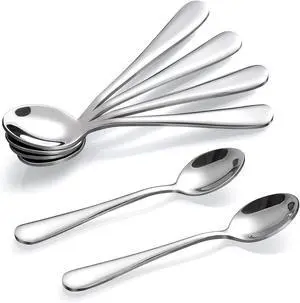 Hiware 6-Piece Demitasse Espresso Spoons, 4 Inches Stainless Steel Mini Coffee Spoons Hiware 6-Piece Demitasse Espresso Spoons, 4 Inches Stainless Steel Mini Coffee Spoons