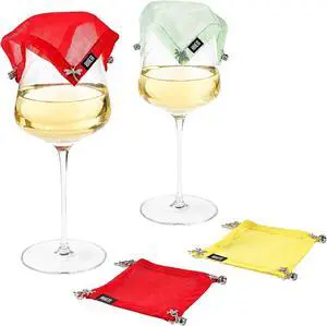 Weighted Outdoor Wine Glass Covers, Breathable Cotton Screen Lid, Set of 4 | Breathable Cotton Mesh, Keep Bugs & Flying Insects Out, Perfect for Picnics, BBQs, Patios, Camping & Outdoor Entertaining Weighted Outdoor Wine Glass Covers, Breathable Cotton Screen Lid, Set of 4 | Breathable Cotton Mesh, Keep Bugs & Flying Insects Out, Perfect for Picnics, BBQs, Patios, Camping & Outdoor Entertaining