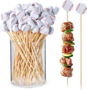 JtmyAota 100 Pack Baseball Toothpicks, 4.7 Inch Bamboo Cocktail Picks | Bamboo Toothpicks for Sports Catered Event Birthday Themed Party Decorations JtmyAota 100 Pack Baseball Toothpicks, 4.7 Inch Bamboo Cocktail Picks | Bamboo Toothpicks for Sports Catered Event Birthday Themed Party Decorations