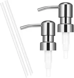 2 Pack Stainless Steel Soap Dispenser Pump Replacement Standard 28/400 Thread for Lotion Dish Soap Kitchen Bathroom 2 Pack Stainless Steel Soap Dispenser Pump Replacement Standard 28/400 Thread for Lotion Dish Soap Kitchen Bathroom