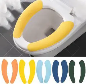10 Pcs Five Color Bathroom Warmer Toilet Seat Cover Pads, Toilet Seat Cover Stretchable Portable Washable Toilet Seat Cover Pads for Toilet Rings of Different Shapes 10 Pcs Five Color Bathroom Warmer Toilet Seat Cover Pads, Toilet Seat Cover Stretchable Portable Washable Toilet Seat Cover Pads for Toilet Rings of Different Shapes