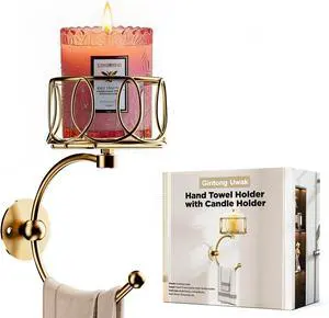 Hand Towel Holder for Bathroom Wall, Towel Hook with Candle Holder for Bathroom Decor, Wall Mounted Towel Hook with Cut Candle Holder, Vintage Towel Ring Towel Racks for Bathroom Decor and Accessories Hand Towel Holder for Bathroom Wall, Towel Hook with Candle Holder for Bathroom Decor, Wall Mounted Towel Hook with Cut Candle Holder, Vintage Towel Ring Towel Racks for Bathroom Decor and Accessories