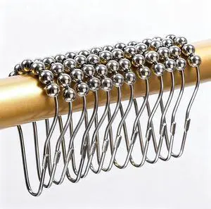 Shower Curtain Rings Hooks, Rust Proof Stainless Steel Hooks for Bathroom Shower Rods, Polished Nickel, 12 Pcs Shower Curtain Rings Hooks, Rust Proof Stainless Steel Hooks for Bathroom Shower Rods, Polished Nickel, 12 Pcs