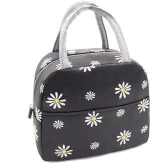 Sonuimy Insulated Lunch Bag Women, Reusable Cute Tote Lunch Box Black/White | for Adult & Men, Black with White Daisy, Leakproof Cooler Cute Lunch Box for Work, Picnic, Travel, School, Office, Adult Sonuimy Insulated Lunch Bag Women, Reusable Cute Tote Lunch Box Black/White | for Adult & Men, Black with White Daisy, Leakproof Cooler Cute Lunch Box for Work, Picnic, Travel, School, Office, Adult