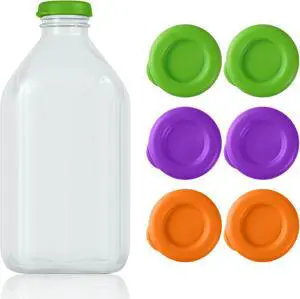 Silicone Milk Bottle Caps,48mm Diameter Glass Jug Replacement Lids Fit Stanpac & Libbey & Stock Your Home & The Dairy Shoppe,Reusable and Airtight Bottle Caps(6 Pack) (Three colours) Silicone Milk Bottle Caps,48mm Diameter Glass Jug Replacement Lids Fit Stanpac & Libbey & Stock Your Home & The Dairy Shoppe,Reusable and Airtight Bottle Caps(6 Pack) (Three colours)
