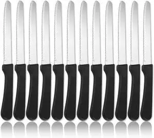 Steak Knives Set of 12, Stainless Steel Steak Knife Set, Serrated Steak Knives, Gifts for Home, Restaurant, Parties, Wedding, Camping, Outdoor Steak Knives Set of 12, Stainless Steel Steak Knife Set, Serrated Steak Knives, Gifts for Home, Restaurant, Parties, Wedding, Camping, Outdoor