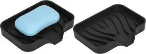 2-Pack Self-Draining Silicone Soap Dish - Anti-Slip Bar Soap Holder for Shower, Bathroom & Kitchen 2-Pack Self-Draining Silicone Soap Dish - Anti-Slip Bar Soap Holder for Shower, Bathroom & Kitchen