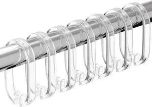 Resze 24 PCS Clear Shower Curtain Hooks with Fixed Locking Clips | Oval Anti-Slip Bath Rings,Durable Plastic Resin,Invisible Design,Rust Resistant Decorative Hooks for Bathroom,Kitchen,Bedroom Resze 24 PCS Clear Shower Curtain Hooks with Fixed Locking Clips | Oval Anti-Slip Bath Rings,Durable Plastic Resin,Invisible Design,Rust Resistant Decorative Hooks for Bathroom,Kitchen,Bedroom