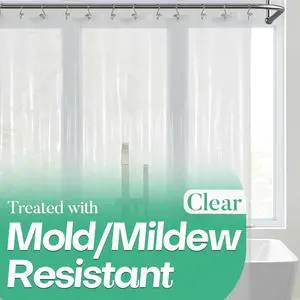 Mrs Awesome Clear Shower Curtain Liner with 3 Magnets, 72x72 | 12 Rustproof Grommets, Premium Flexible Sturdy Plastic Shower Curtain for Bathroom Lightweight, Waterproof,72W x 72H Mrs Awesome Clear Shower Curtain Liner with 3 Magnets, 72x72 | 12 Rustproof Grommets, Premium Flexible Sturdy Plastic Shower Curtain for Bathroom Lightweight, Waterproof,72W x 72H