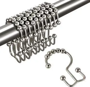 TOPROD Shower Curtain Hooks Rings Shower Curtain Hangers for Bathroom Hooks | Brushed Nickel,Stainless Steel,Rust Proof ,Durable,Free Gliding, Kitchen, Wardrobe,Set of 12 TOPROD Shower Curtain Hooks Rings Shower Curtain Hangers for Bathroom Hooks | Brushed Nickel,Stainless Steel,Rust Proof ,Durable,Free Gliding, Kitchen, Wardrobe,Set of 12