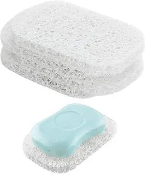 Snowkingdom 4 Pack White Soap Saver Holder for Bar Soap Shower Bathroom Dish Self Draining Lift Pad Porous Construction air circulate 2.9" x 4.5" PVC Non-BPA Non-Slip Durable Snowkingdom 4 Pack White Soap Saver Holder for Bar Soap Shower Bathroom Dish Self Draining Lift Pad Porous Construction air circulate 2.9" x 4.5" PVC Non-BPA Non-Slip Durable