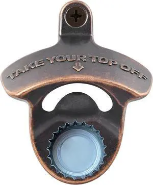 Magnetic Wall Mounted Beer Bottle Cap Opener Rustic with Screws | Antique Cooper, Stainless Metal, Funny Embossed, Built-in Magnets to Catch Cap, Wall Hanging for Wooden Caddy Table Magnetic Wall Mounted Beer Bottle Cap Opener Rustic with Screws | Antique Cooper, Stainless Metal, Funny Embossed, Built-in Magnets to Catch Cap, Wall Hanging for Wooden Caddy Table