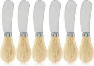 6Pcs Cheese Spreader Knives Stainless Steel | Wooden Handle, For Cheese, Cream, Jam, Peanut Butter Spreader 6Pcs Cheese Spreader Knives Stainless Steel | Wooden Handle, For Cheese, Cream, Jam, Peanut Butter Spreader