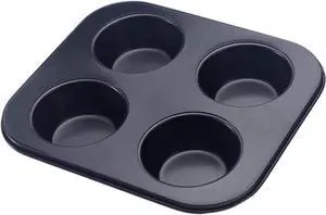 EKDJKK 4-Hole Muffin Pan, Bakeware Non-stick Cupcake Baking Pan Mini Pie Pans, Heavy Duty Carbon Steel Muffin Tray Standard Baking Mold Pan for Oven Baking EKDJKK 4-Hole Muffin Pan, Bakeware Non-stick Cupcake Baking Pan Mini Pie Pans, Heavy Duty Carbon Steel Muffin Tray Standard Baking Mold Pan for Oven Baking