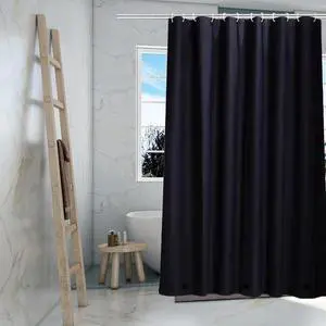 TIKABC Black Shower Curtain Liner, 4G PEVA Shower Liner, Plastic Waterproof Shower Curtains, 72x72 inch with Grommet Holes 3 Magnetic Weights(Black) TIKABC Black Shower Curtain Liner, 4G PEVA Shower Liner, Plastic Waterproof Shower Curtains, 72x72 inch with Grommet Holes 3 Magnetic Weights(Black)