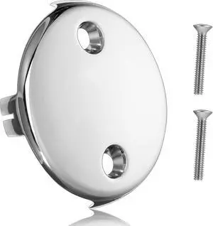 Universal Bathtub Overflow Cover, Two-Hole Overflow Drain Cover with Screws, Bathroom Tub Overflows Drain Plate Replacement for Most Bathtubs Universal Bathtub Overflow Cover, Two-Hole Overflow Drain Cover with Screws, Bathroom Tub Overflows Drain Plate Replacement for Most Bathtubs