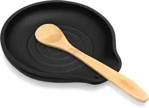 VanlonPro Silicone Spoon Rest for Stove Top - BPA-Free, Heat-Resistant Spoon Holder - Spoon Rest for Kitchen Counter - Large Cooking Utensil Rest for Spoons, Spatulas, Ladles or Tongs - Black VanlonPro Silicone Spoon Rest for Stove Top - BPA-Free, Heat-Resistant Spoon Holder - Spoon Rest for Kitchen Counter - Large Cooking Utensil Rest for Spoons, Spatulas, Ladles or Tongs - Black