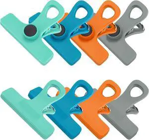 TACGEA Chip Clips, Magnetic Bag Clips with Air Tight Seal for Food Storage, 8 Pieces, Multicolor TACGEA Chip Clips, Magnetic Bag Clips with Air Tight Seal for Food Storage, 8 Pieces, Multicolor