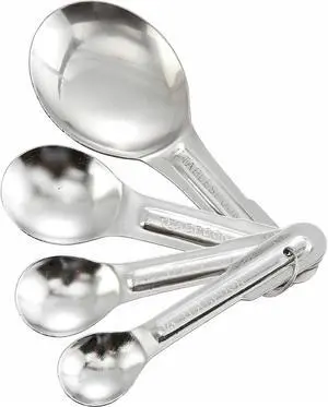 Winco Stainless Steel Measuring Spoons, Set, 4-Piece | Dishwasher safe, Precision measurements, Restaurant service, Great for Baking, Recipes, Portioning and Kitchen Prep Winco Stainless Steel Measuring Spoons, Set, 4-Piece | Dishwasher safe, Precision measurements, Restaurant service, Great for Baking, Recipes, Portioning and Kitchen Prep