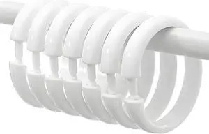 24 PCS White Plastic Shower Curtain Rings,Shower Curtain Hooks | Sturdy, Easy to install,Versatile 24 PCS White Plastic Shower Curtain Rings,Shower Curtain Hooks | Sturdy, Easy to install,Versatile