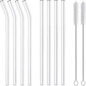 10-Piece Reusable Glass Drinking Straws - 10" x 10 mm - Smoothie Straws for Milkshakes, Frozen Drinks, Smoothies, Bubble Tea - Environmentally Friendly 10-Piece Reusable Glass Drinking Straws - 10" x 10 mm - Smoothie Straws for Milkshakes, Frozen Drinks, Smoothies, Bubble Tea - Environmentally Friendly