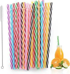 25 PCS Plastic Straws, 9" Reusable Plastic Straws with 1 Brushes, 6 Colors Replacement Drinking for Tumblers, YETI, Jars, Stanley, Starbucks 25 PCS Plastic Straws, 9" Reusable Plastic Straws with 1 Brushes, 6 Colors Replacement Drinking for Tumblers, YETI, Jars, Stanley, Starbucks
