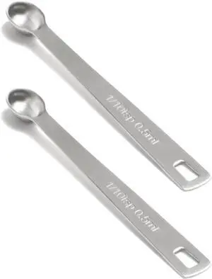 2PCS 1/10tsp(0.5ml) Mini Measuring Spoon, Small Teaspoon for Tiny Amounts | High Precision, Food-Grade, Rust-Free, Dishwasher-Safe, Easy-Read Markings, Multi-Purpose, Sturdy & Durable 2PCS 1/10tsp(0.5ml) Mini Measuring Spoon, Small Teaspoon for Tiny Amounts | High Precision, Food-Grade, Rust-Free, Dishwasher-Safe, Easy-Read Markings, Multi-Purpose, Sturdy & Durable