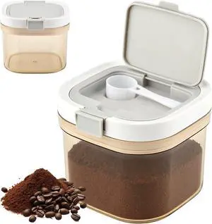 Sugar Container with Spoon, 27fl oz/800ml Coffee Ground Container Formula Dispenser Airtight Food Storage Jar for Coffee Tea Flour Cereal, Easy to Clean Sugar Container with Spoon, 27fl oz/800ml Coffee Ground Container Formula Dispenser Airtight Food Storage Jar for Coffee Tea Flour Cereal, Easy to Clean