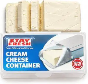 Stay Fresh Cream Cheese Container For Fridge Clear Plastic for Cream Cheese, Dishwasher Safe, BPA Free Cheese Dish for your Pantry, Counter, Refrigerator Stay Fresh Cream Cheese Container For Fridge Clear Plastic for Cream Cheese, Dishwasher Safe, BPA Free Cheese Dish for your Pantry, Counter, Refrigerator