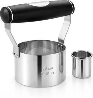 3" Stainless Steel Biscuit Cutter, Round Cookie Cutter with Handle | Ergonomic Soft Grip, Biscuit Maker for Baking, Dishwasher Safe, Gift-Ready Packaging 3" Stainless Steel Biscuit Cutter, Round Cookie Cutter with Handle | Ergonomic Soft Grip, Biscuit Maker for Baking, Dishwasher Safe, Gift-Ready Packaging