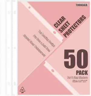 50 Pack Clear Sheet Protectors for 3 Ring Binder, Polypropylene Acid-Free Material, 8.5 x 11 Inch Letter Size, Protector of Your Documents 50 Pack Clear Sheet Protectors for 3 Ring Binder, Polypropylene Acid-Free Material, 8.5 x 11 Inch Letter Size, Protector of Your Documents