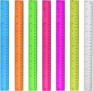 7PCS Clear Ruler, 12 Inch Plastic Rulers for School, Home, or Office, Clear Plastic Rulers, Assorted Colors. 7PCS Clear Ruler, 12 Inch Plastic Rulers for School, Home, or Office, Clear Plastic Rulers, Assorted Colors.