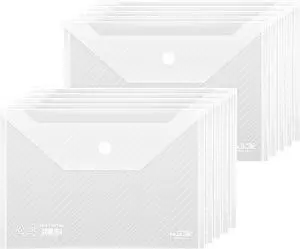 10 Pack, Plastic Envelopes Transparent Waterproof Reusable File Folders for A4 Letter Sized Documents, Receipts, Photos & Office/School Use (10) 10 Pack, Plastic Envelopes Transparent Waterproof Reusable File Folders for A4 Letter Sized Documents, Receipts, Photos & Office/School Use (10)