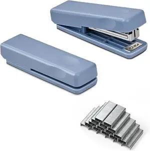 2Pcs Mini Stapler with 2000 Staples, Cute Small Staplers for Desk, 20 Sheets Capacity, Jam Free, Portable Stapler for Office School Supplies (Blue) 2Pcs Mini Stapler with 2000 Staples, Cute Small Staplers for Desk, 20 Sheets Capacity, Jam Free, Portable Stapler for Office School Supplies (Blue)