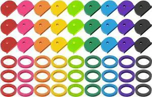 GoorDik 54PCS Key Caps Covers Tags, Plastic Key Color Identifiers for Standard Flat House Keys(Not Suitable for Odd-Shaped Keys), Key Coding Rings in 9 Assorted Colors, 2 Styles GoorDik 54PCS Key Caps Covers Tags, Plastic Key Color Identifiers for Standard Flat House Keys(Not Suitable for Odd-Shaped Keys), Key Coding Rings in 9 Assorted Colors, 2 Styles