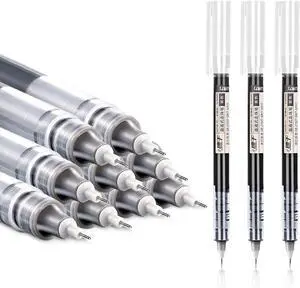 12 Pieces Rolling Ball Pens, Quick Dry Ink 0.5 mm Extra Fine Point Pens Liquid Ink Pen Rollerball Pens Black 12 Pieces Rolling Ball Pens, Quick Dry Ink 0.5 mm Extra Fine Point Pens Liquid Ink Pen Rollerball Pens Black