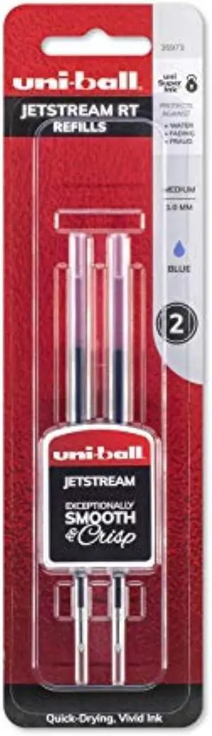 uniball Jetstream RT Ballpoint Pen Refills, Medium (1.0mm), Blue, 2 Pack | Fits JETSTREAM RT 1.0mm pens, quick-drying hybrid ink, smudge-resistant for left-handed writers, uni Super Ink protection uniball Jetstream RT Ballpoint Pen Refills, Medium (1.0mm), Blue, 2 Pack | Fits JETSTREAM RT 1.0mm pens, quick-drying hybrid ink, smudge-resistant for left-handed writers, uni Super Ink protection