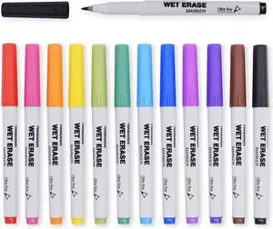 TWOHANDS Wet Erase Markers Ultra Fine Tip, Assorted Colors,0.7mm,12 Count | Low Odor, Extra Fine Point, For Office, Home, or Planning Dry Erase Board, 20703 TWOHANDS Wet Erase Markers Ultra Fine Tip, Assorted Colors,0.7mm,12 Count | Low Odor, Extra Fine Point, For Office, Home, or Planning Dry Erase Board, 20703