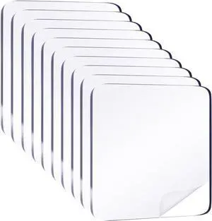 Medsuo 10pcs 2.4" Clear Double Sided Adhesive Pads for Mounting Waterproof | Shower Adhesive Strips Squares, No Drill, Heavy-duty Hold, Strong Sticky Pad for Wall, Office, Home Medsuo 10pcs 2.4" Clear Double Sided Adhesive Pads for Mounting Waterproof | Shower Adhesive Strips Squares, No Drill, Heavy-duty Hold, Strong Sticky Pad for Wall, Office, Home