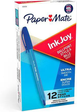 Paper Mate InkJoy 100ST Ballpoint Pens, (1.0mm) Medium Point, Blue, Box of 12 (1951256) Paper Mate InkJoy 100ST Ballpoint Pens, (1.0mm) Medium Point, Blue, Box of 12 (1951256)