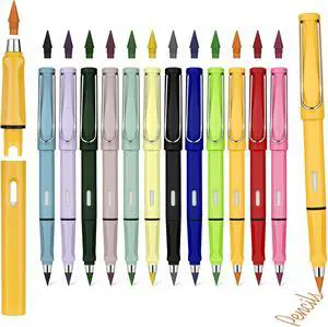 Ainiv Colored Inkless Pencil, 12 Sets No Sharpen Infinity Pencil | Reusable Everlasting Pencils with Extra 12 Color Replaceable Nibs Forever Pencils for Writing Drawing Home Office Supplies Ainiv Colored Inkless Pencil, 12 Sets No Sharpen Infinity Pencil | Reusable Everlasting Pencils with Extra 12 Color Replaceable Nibs Forever Pencils for Writing Drawing Home Office Supplies