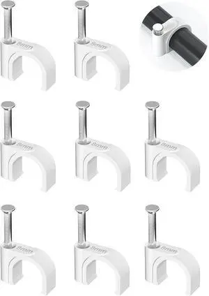 Jadaol Cable Clips 100Pcs 8mm Nail in Clips for Round Ethernet Cables Wall Clips Cable Tacks Electrical Wire TV Cable Speaker Wire Coax Clips Cable Nails for Cords Cat5/Cat5e/Cat6/Cat7 RJ45 Cord Clips Jadaol Cable Clips 100Pcs 8mm Nail in Clips for Round Ethernet Cables Wall Clips Cable Tacks Electrical Wire TV Cable Speaker Wire Coax Clips Cable Nails for Cords Cat5/Cat5e/Cat6/Cat7 RJ45 Cord Clips