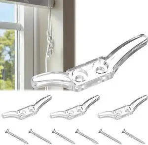 Blind Accessories Hooks, 4 Pcs Cord Cleats for Blinds, Window Blind Cord Holder with Screws Plastic Shade String Holder Blinds Accessories Hooks for Window Curtains Sun Shades Ropes Blind Accessories Hooks, 4 Pcs Cord Cleats for Blinds, Window Blind Cord Holder with Screws Plastic Shade String Holder Blinds Accessories Hooks for Window Curtains Sun Shades Ropes